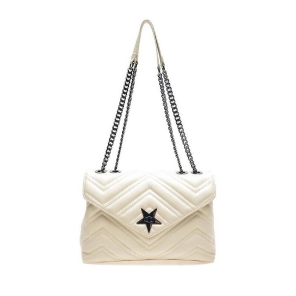 ISABELLA RHEA ITALIAN LEATHER QUILTED CREAM SHOULDER BAG - Picture 1 of 10